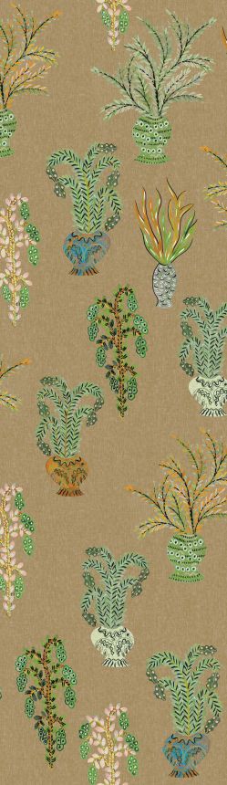 Non-woven wall mural, khaki, flowers, DGJOY1021-260, Joy, Masureel