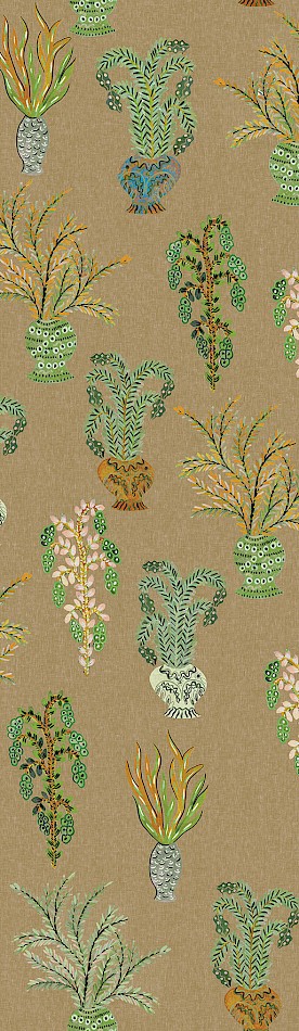 Non-woven wall mural, khaki, flowers, DGJOY1022-260, Joy, Masureel