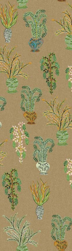 Non-woven wall mural, khaki, flowers, DGJOY1022-260, Joy, Masureel