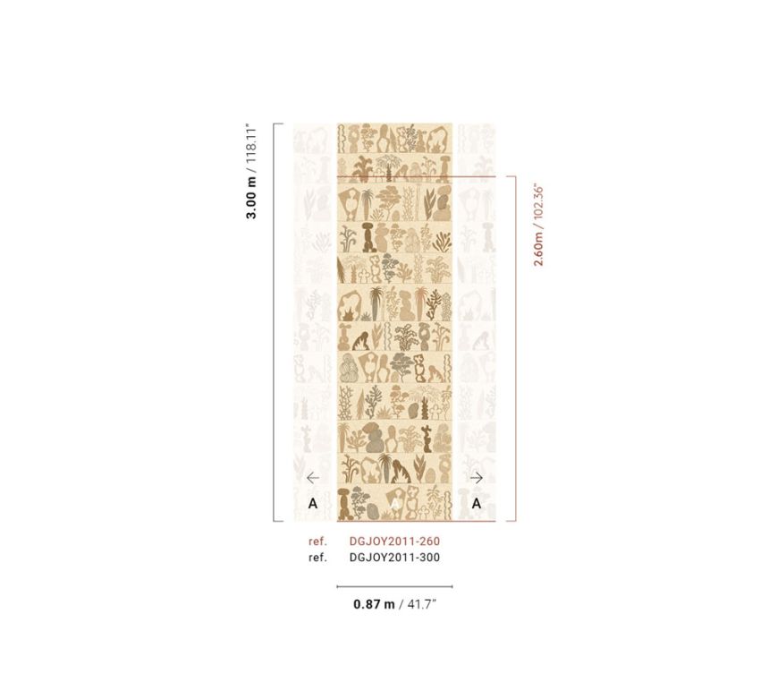 Non-woven wall mural, beige, plants, DGJOY2011-300, Joy, Masureel