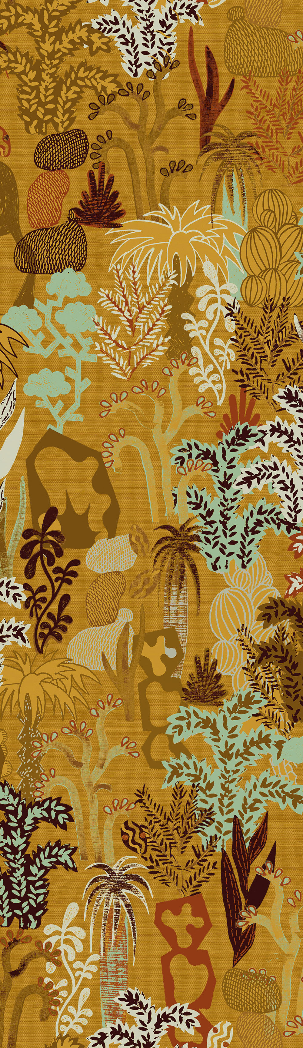 Non-woven wall mural, ochre, plants, DGJOY3012-300, Joy, Masureel