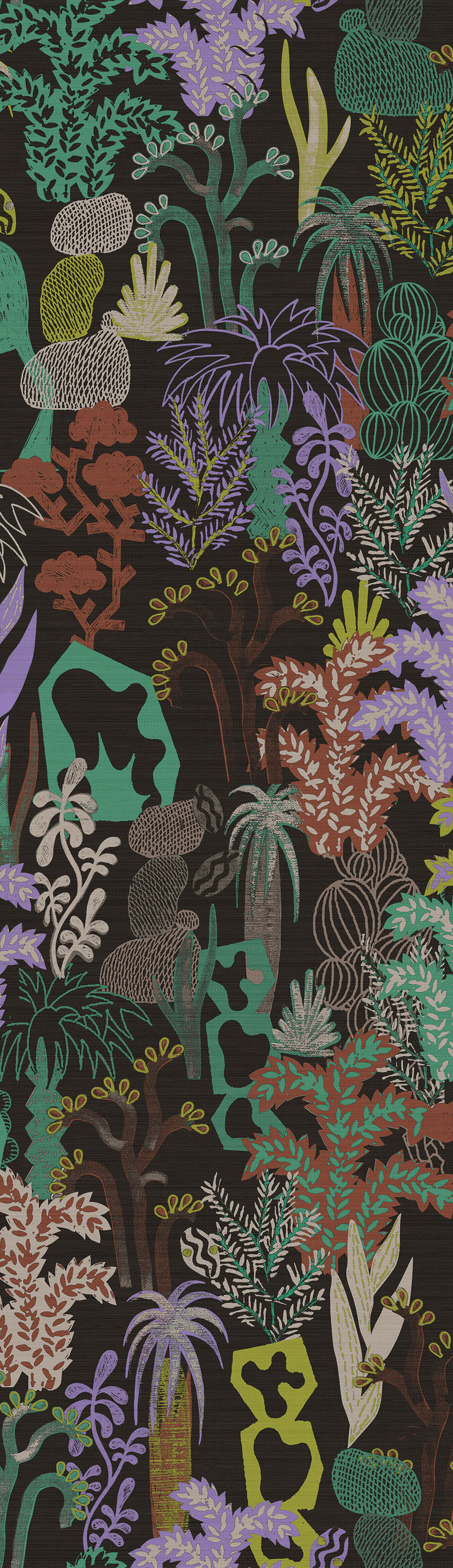 Non-woven wall mural, black, plants, DGJOY3022-300, Joy, Masureel