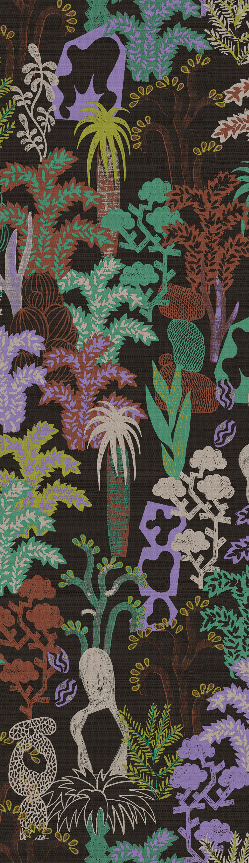 Non-woven wall mural, black, plants, DGJOY3023-260, Joy, Masureel