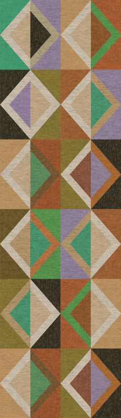 Geometric non-woven wall mural, brown-green, DGJOY4031-260, Joy, Masureel