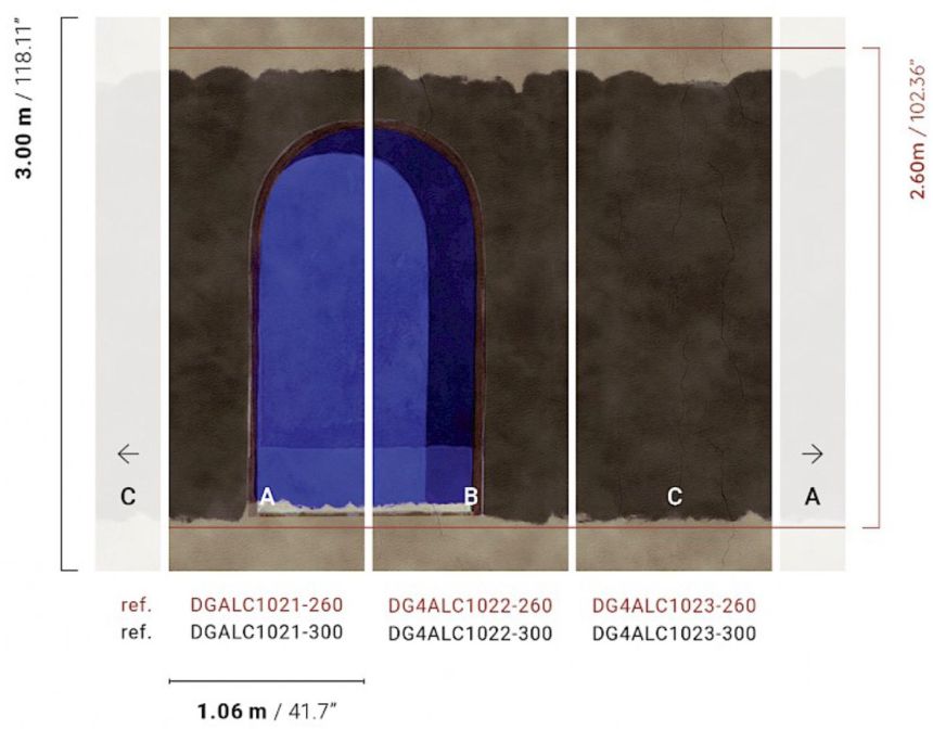 3D wall mural, arcade, blue, DGALC1022-260, Terra, Masureel