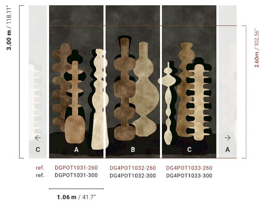 Non-woven wall mural, vases, brown, DGPOT1033-260, Terra, Masureel