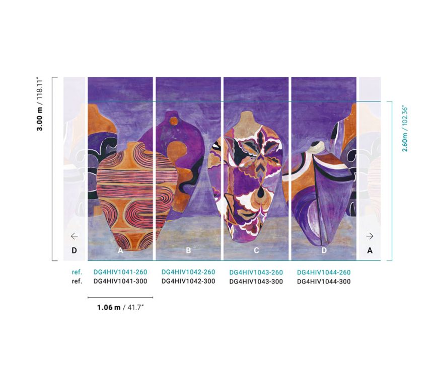 Non-woven wall mural with vases, DG4HIV1044-300, Terra, Wall Designs IV, Khroma by Masureel