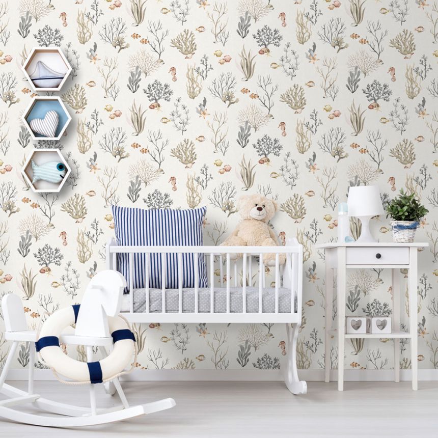 Children's wallpaper, underwater world, 977-2, Mika,  ICH Wallcoverings