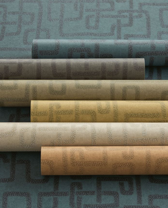 Non-woven wallpaper, green,  fabric imitation, 340231, Solange, Eijffinger
