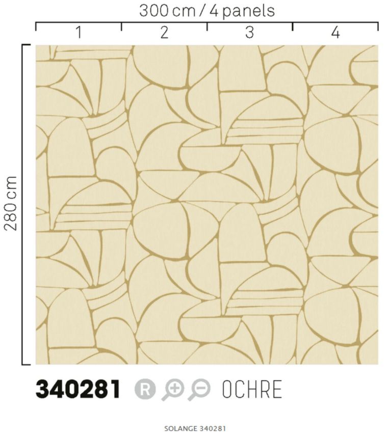 Non-woven wall mural, ochre, ethno, 340281, Solange, Eijffinger
