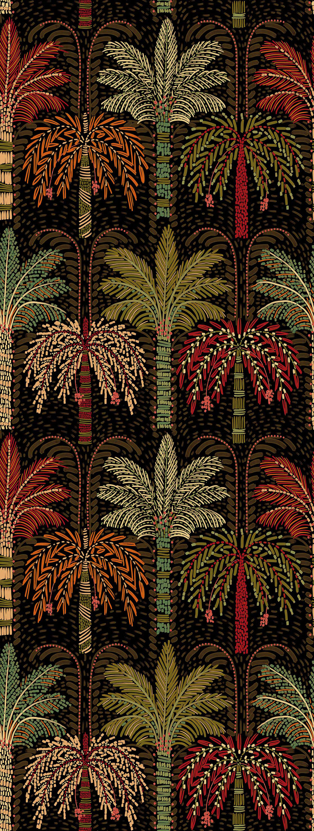 Non-woven wall mural, brown, palm trees, 340290, Solange, Eijffinger