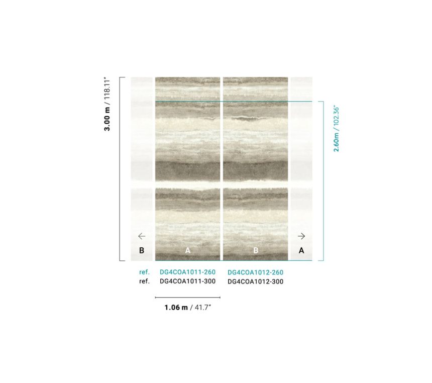 Non-woven wall mural, stripes, DG4COA1011-300, Wall Designs IV, Khroma by Masureel