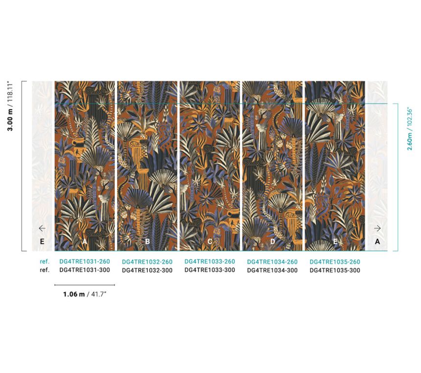 Non-woven wall mural, DG4TRE1034-300, Wall Designs IV, Khroma by Masureel