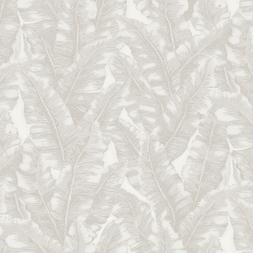 Non-woven wallpaper, cream, leaves, 1507-1, Vera, AdaWall