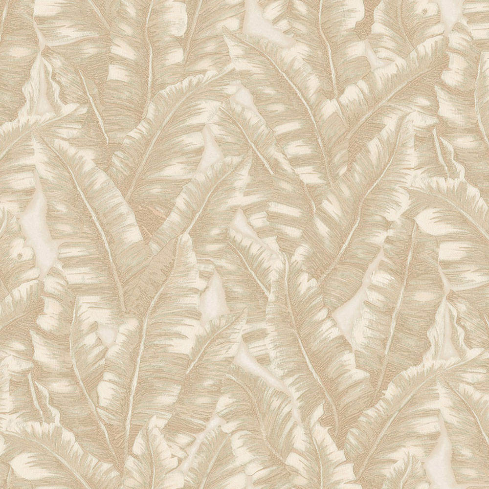 Non-woven wallpaper, beige, leaves, 1507-2, Vera, AdaWall