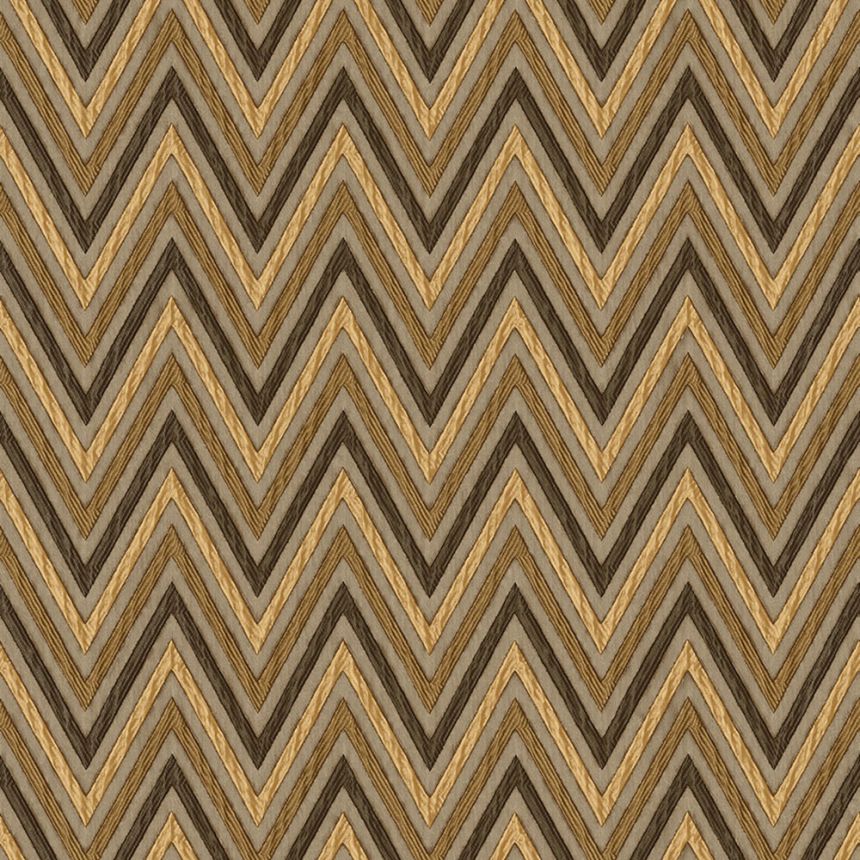 Geometric non-woven wallpaper, brown, zigzag pattern, 1509-4, Vera, AdaWall