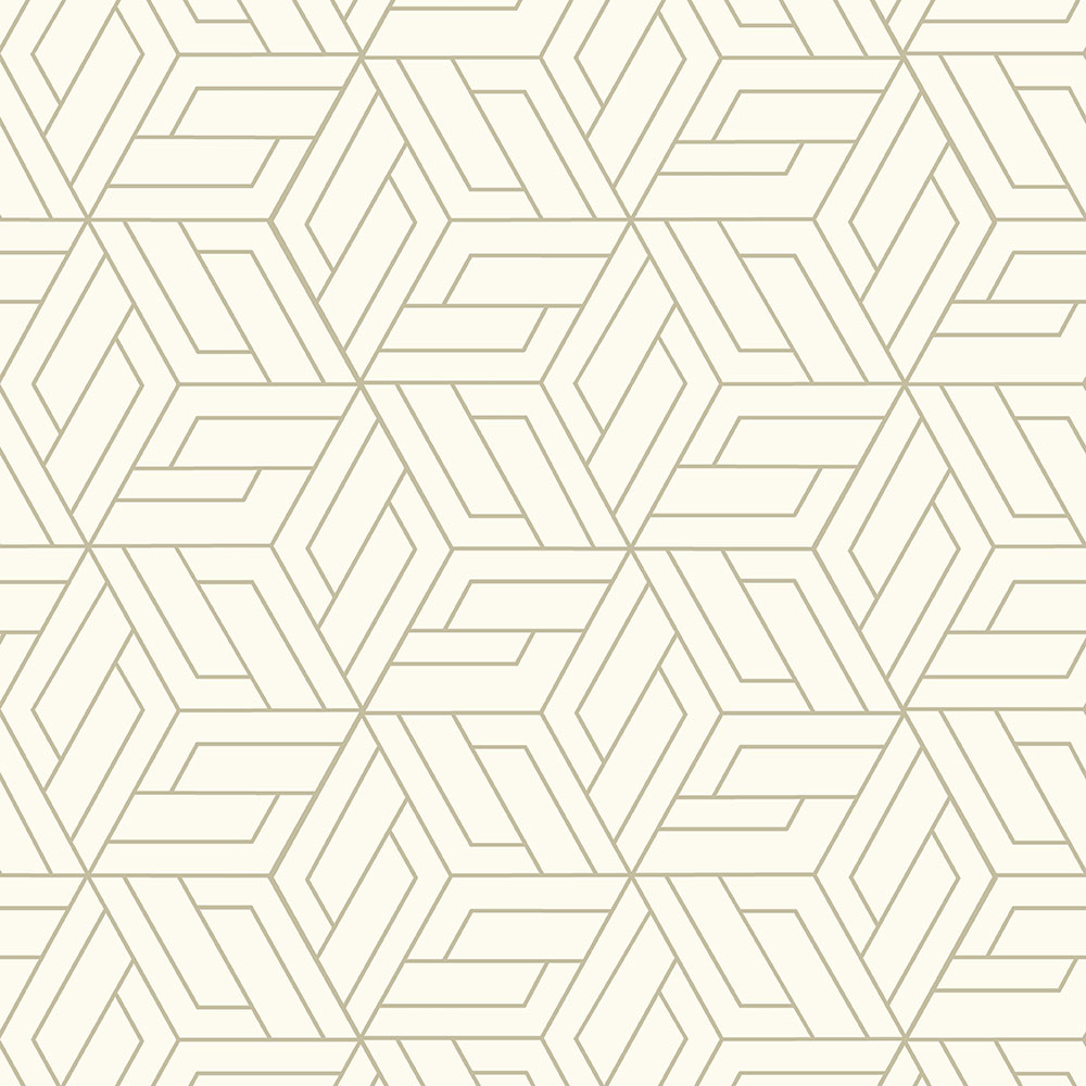 White-gold geometric non-woven wallpaper, A67301, Vavex 2026