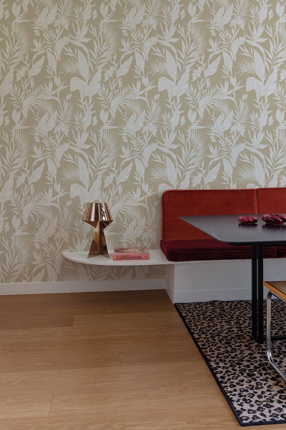 Beige non-woven wallpaper, leaves, A71101, Vavex 2026