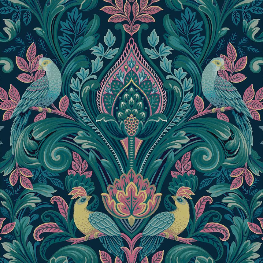 Green-pink ornamental wallpaper, A67801, Vavex 2026