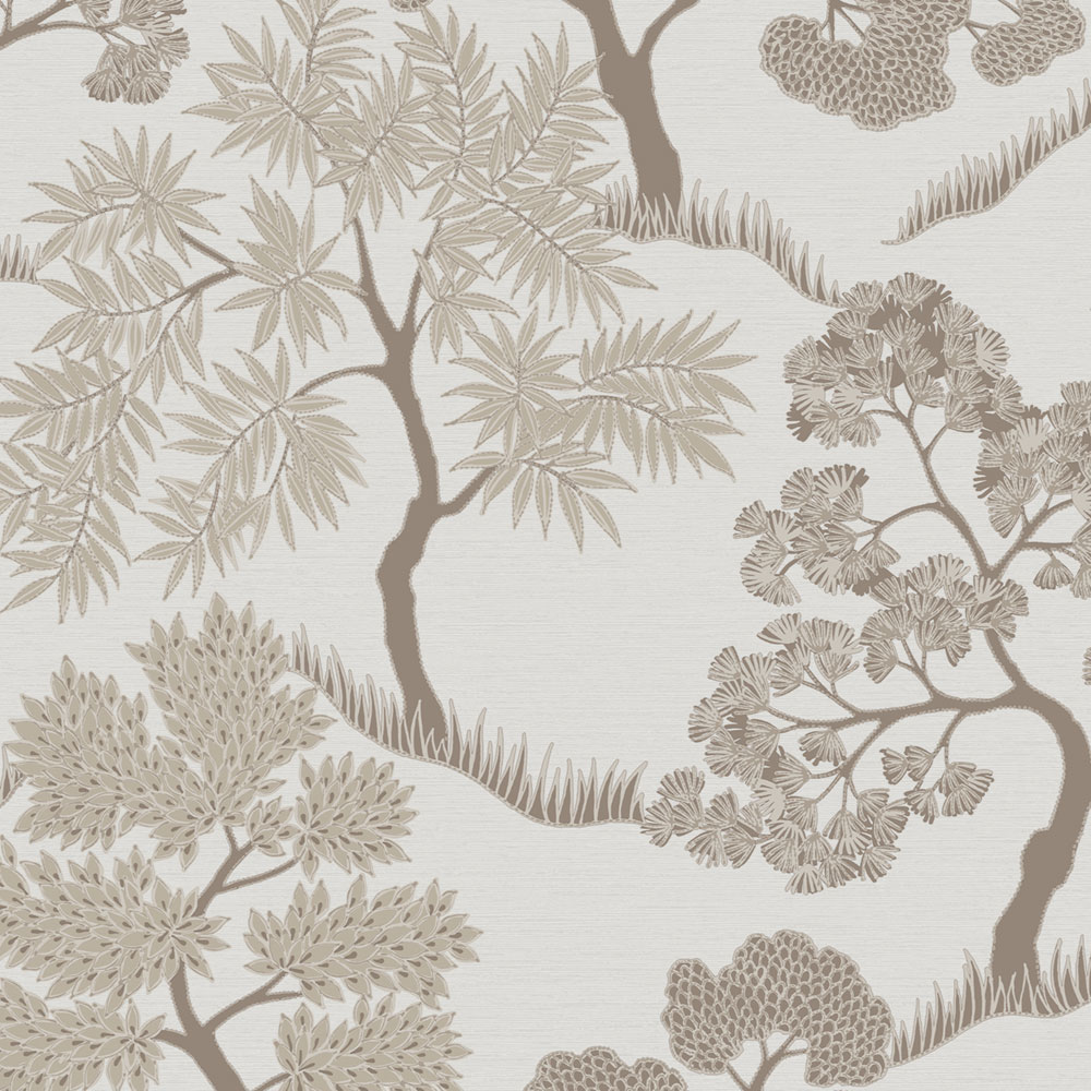 Natural non-woven wallpaper, trees, 121160, Solace, Superfresco Easy