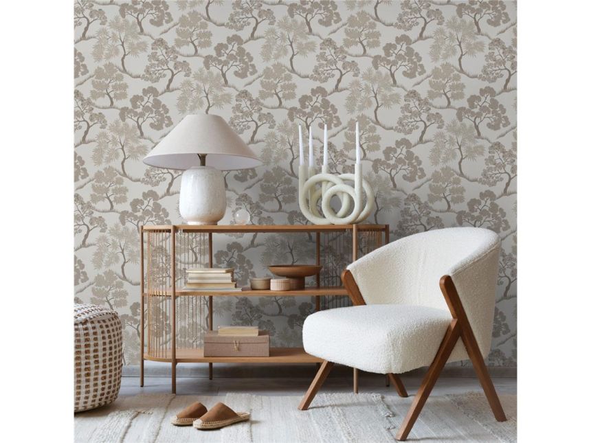 Natural non-woven wallpaper, trees, 121160, Solace, Superfresco Easy