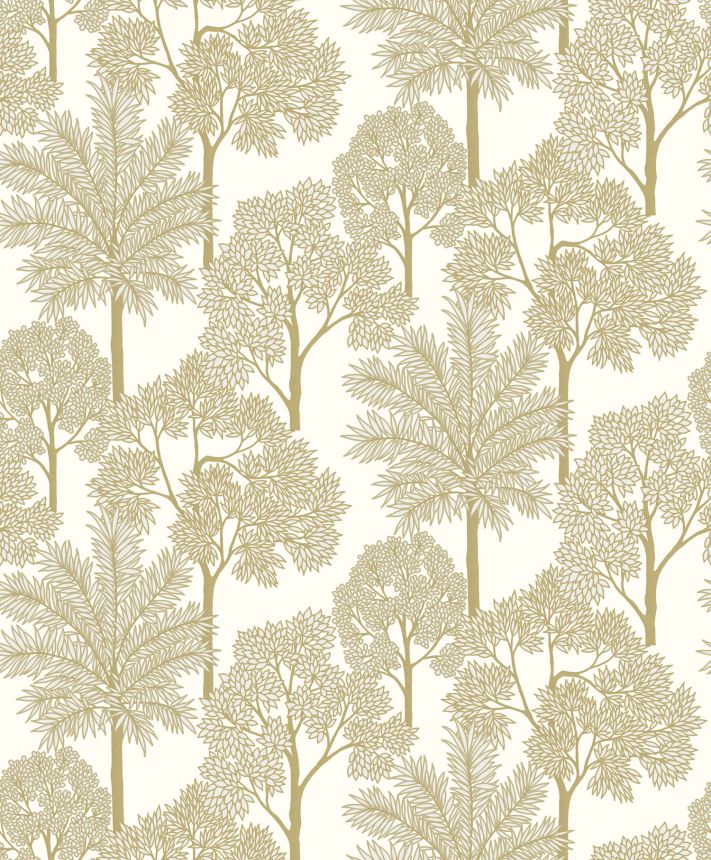 Gold-cream wallpaper, trees, A71301, Arcadia, Grandeco