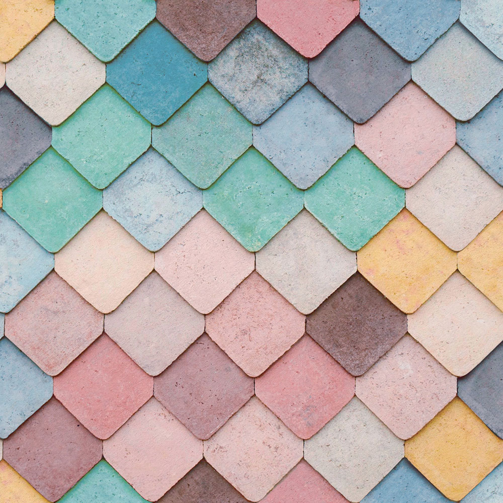 3D non-woven wallpaper, multicoloured tiling, M76010, Artifice, Ugépa