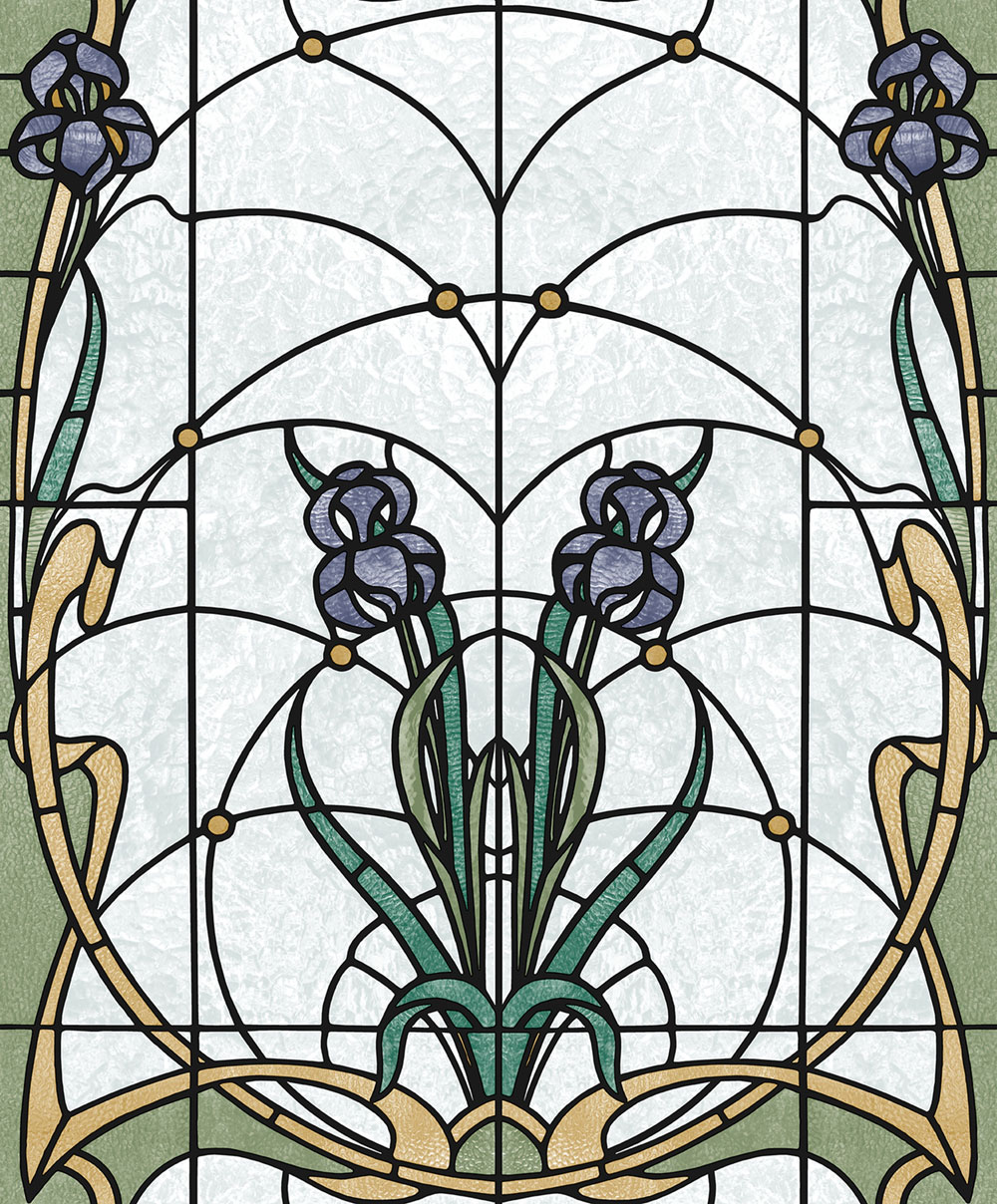 Non-woven wallpaper, green-beige stained glass, M79306, Artifice, Ugépa