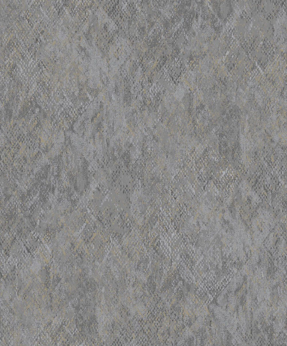 Non-woven wallpaper, grey, imitation snakeskin, M33419, Nomade, Ugépa