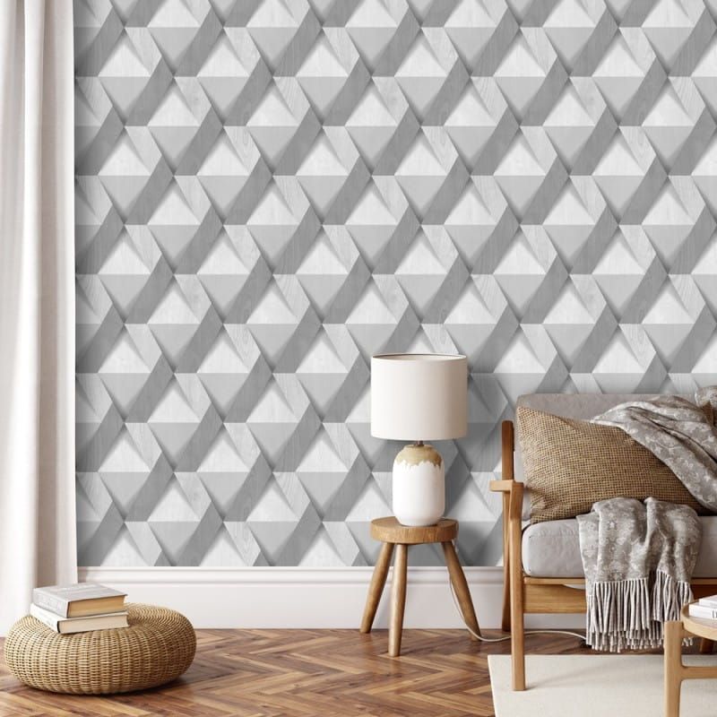 Non-woven wallpaper, grey, wood paneling imitation, M69119, Nomade, Ugépa