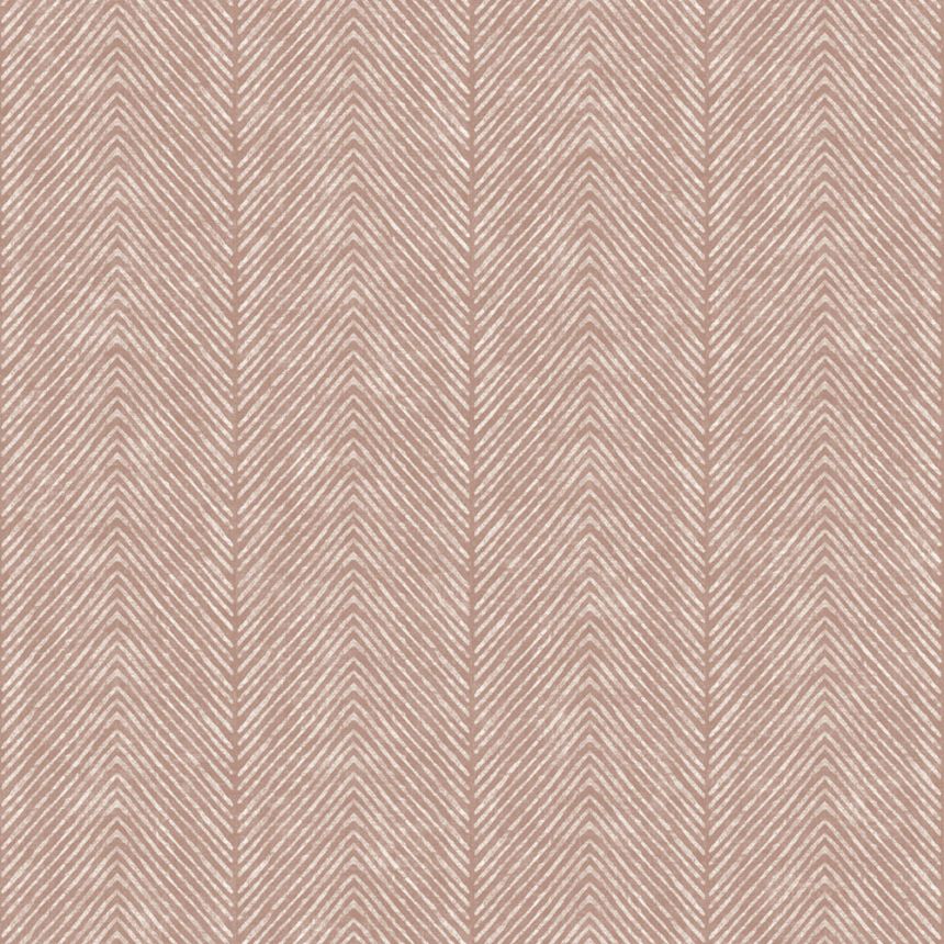 Non-woven wallpaper, brown, stripes, herringbone, M69205, Nomade, Ugépa