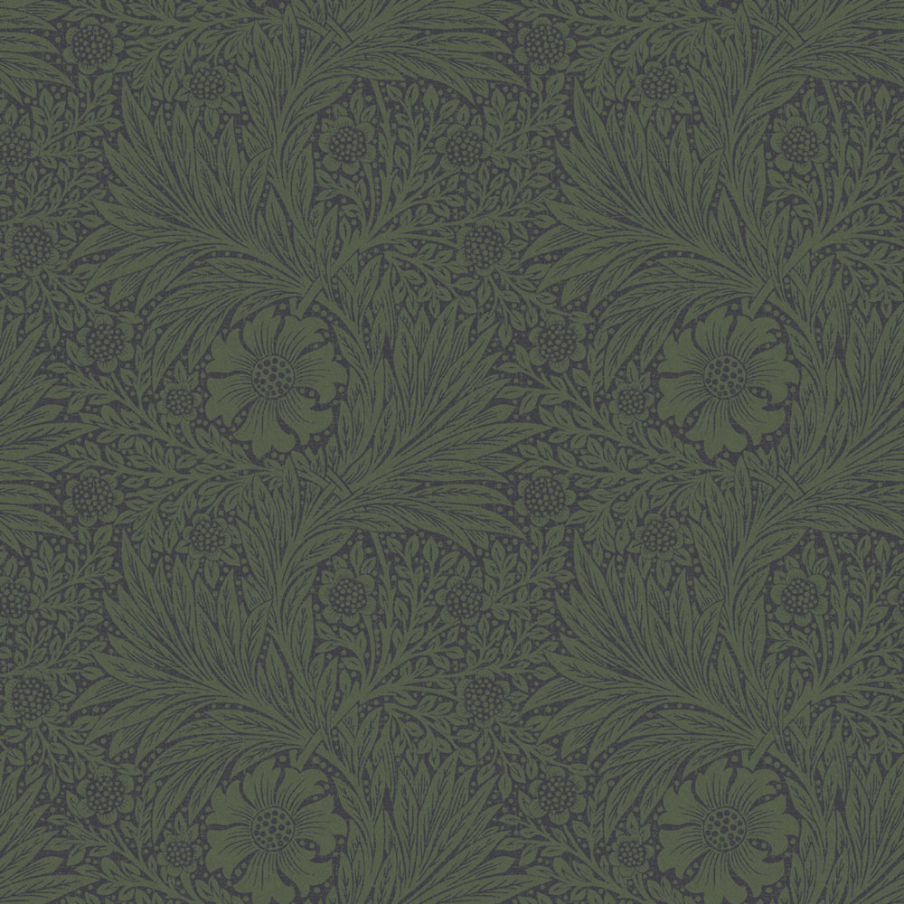 Non-woven wallpaper, green, flowers, leaves, 124255, William Morris At Home