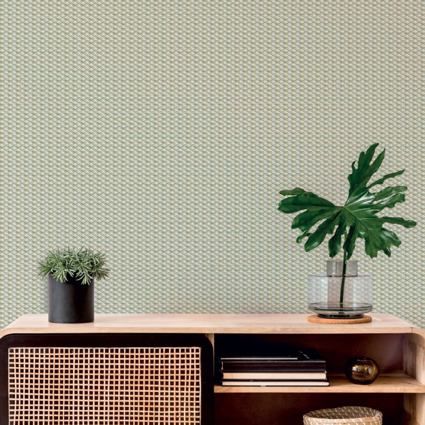 Luxury geometric non-woven wallpaper, grey-beige, Z15510, Mini Trend, Zambaiti Parati