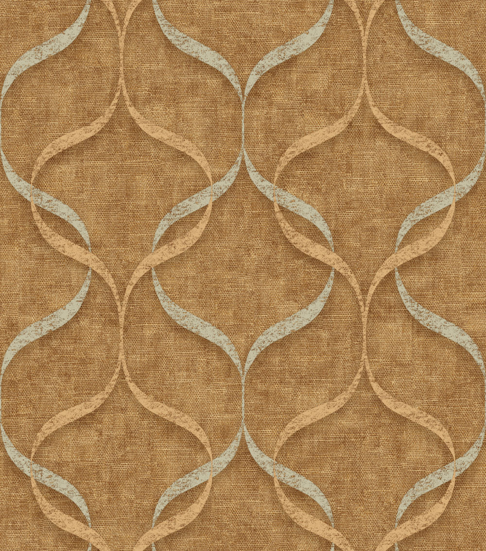 Luxury non-woven wallpaper, ocher, ornaments, Z15526, Mini Trend, Zambaiti Parati