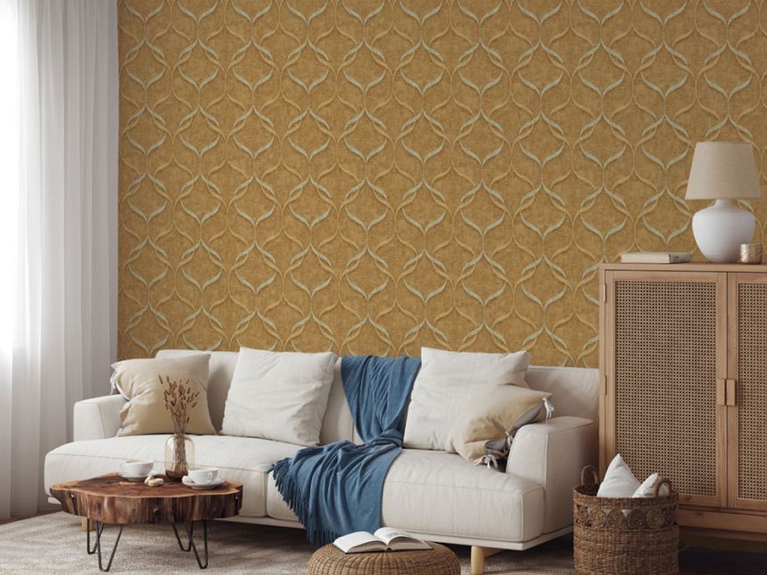 Luxury non-woven wallpaper, brown-grey, ornaments, Z15530, Mini Trend, Zambaiti Parati