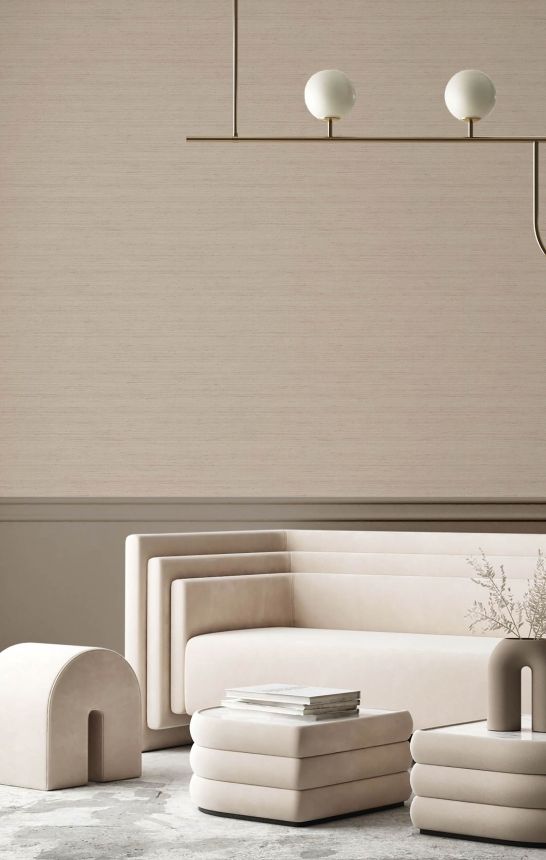 Non-woven wallpaper, beige, fabric imitation, 42242, Aura, Cristiana Masi by Parato