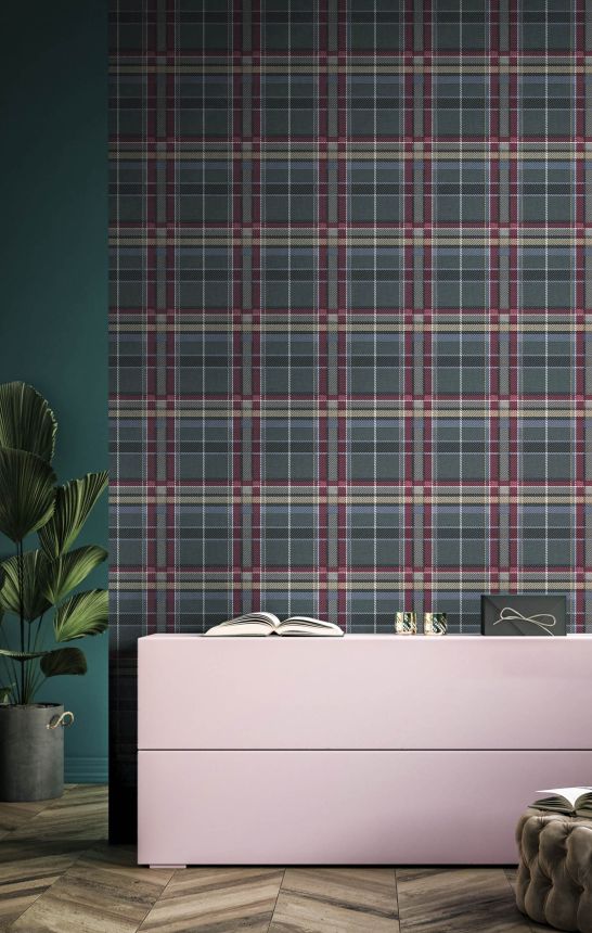Non-woven wallpaper, turquoise, fabric imitation, 15576, Botany House, Cristiana Masi by Parato