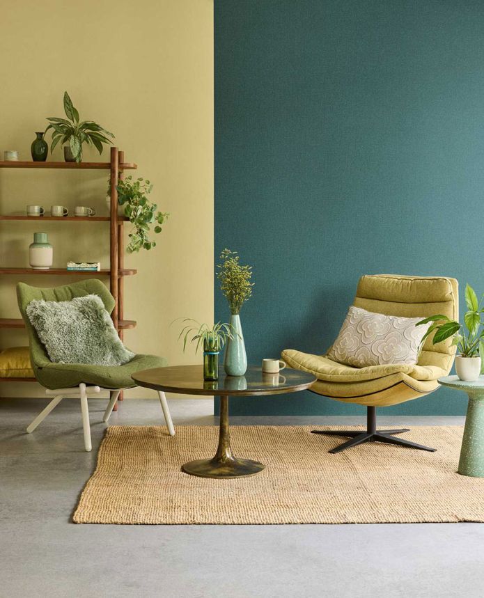 Non-woven wallpaper, khaki, fabric imitation, 340637, Linen Look, Eijffinger
