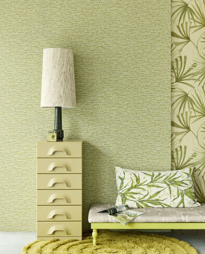 Non-woven wallpaper, green, leaves, 340513, Groovy, Eijffinger