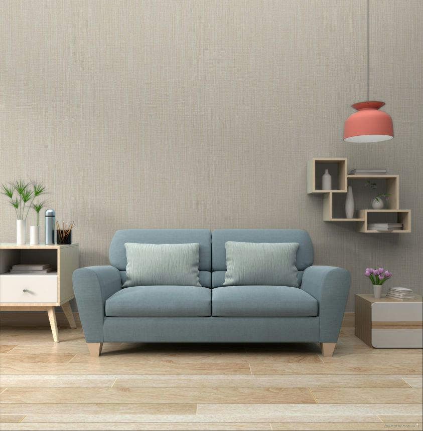 Non-woven wallpaper, grey-beige, fabric imitation, 340520, Groovy, Eijffinger