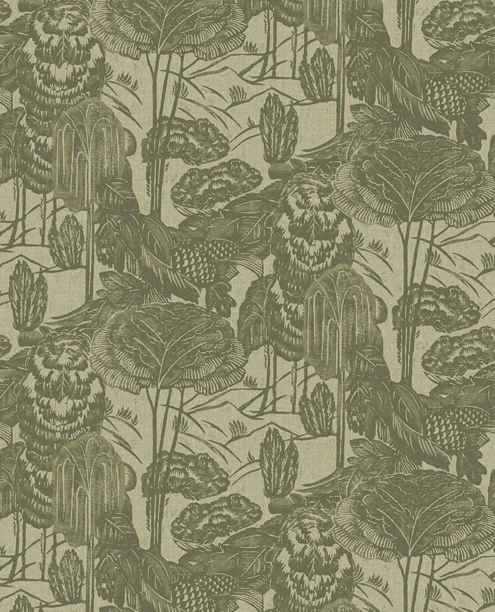 Non-woven wallpaper, green, leaves, trees, 340542, Groovy, Eijffinger