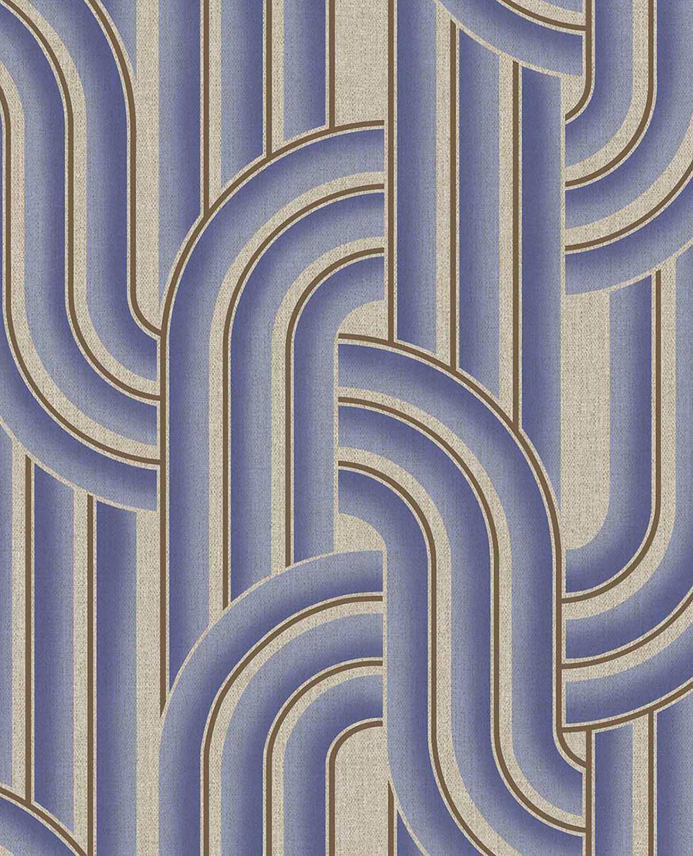 Geometric non-woven wallpaper, blue-beige, retro, 340566, Groovy, Eijffinger