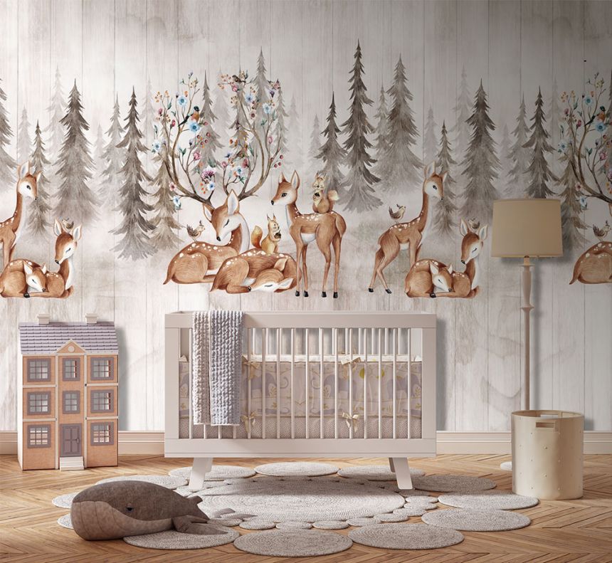 Children's non-woven wall mural, forest animals, CW6046-1, Cute Walls, Decoprint