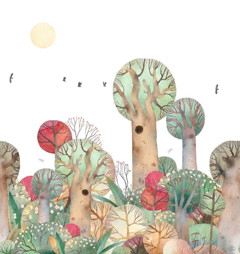 Children's non-woven wall mural, landscape, forest, CW6049-1, Cute Walls, Decoprint