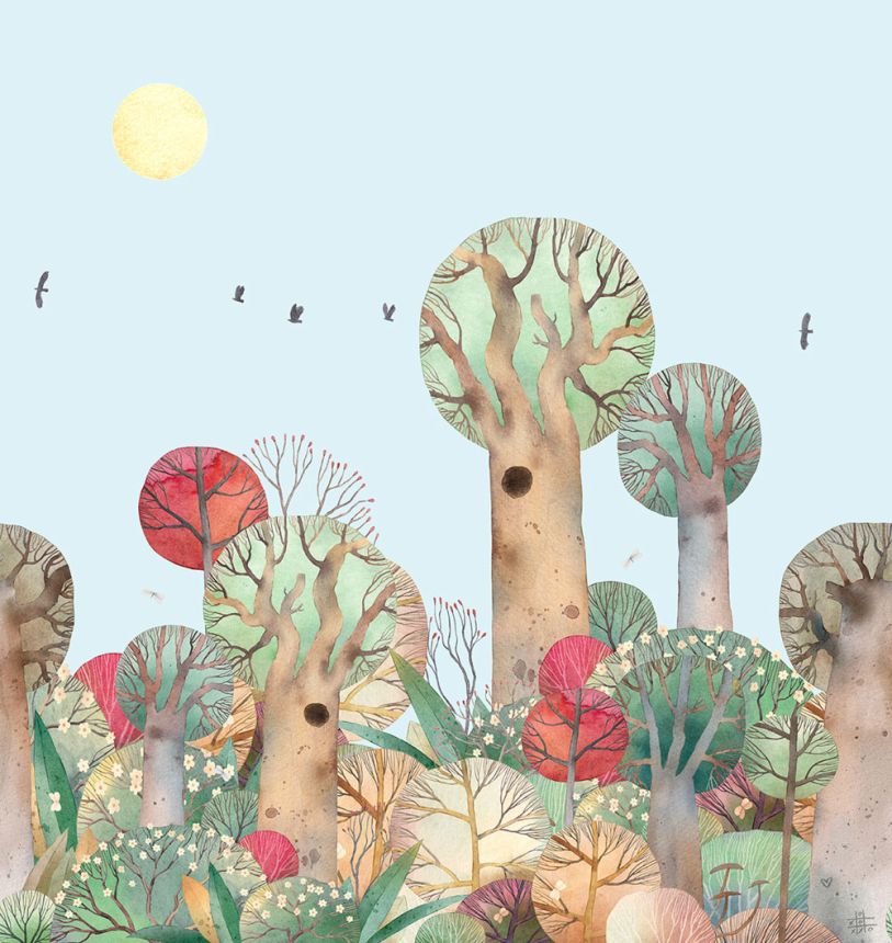 Children's non-woven wall mural, landscape, forest, CW6049-2, Cute Walls, Decoprint
