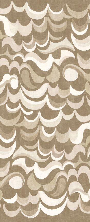 Non-woven wall mural, brown-beige, waves, DGRHA1011-260, Rhapsody, Masureel