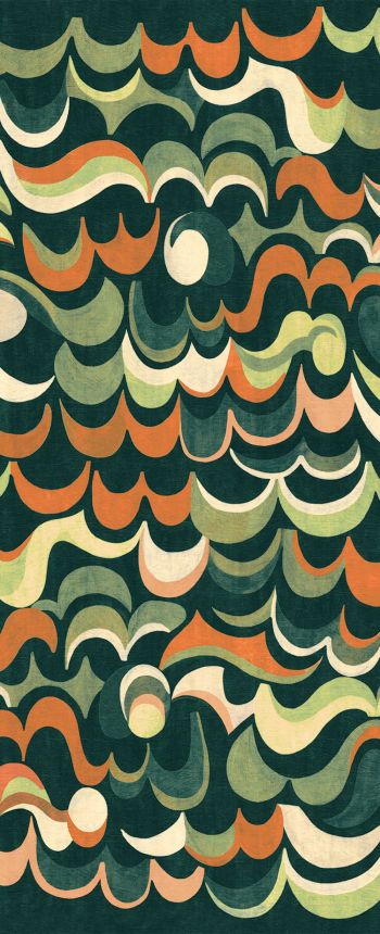 Non-woven wall mural, green, waves, DGRHA1042-300, Rhapsody, Masureel