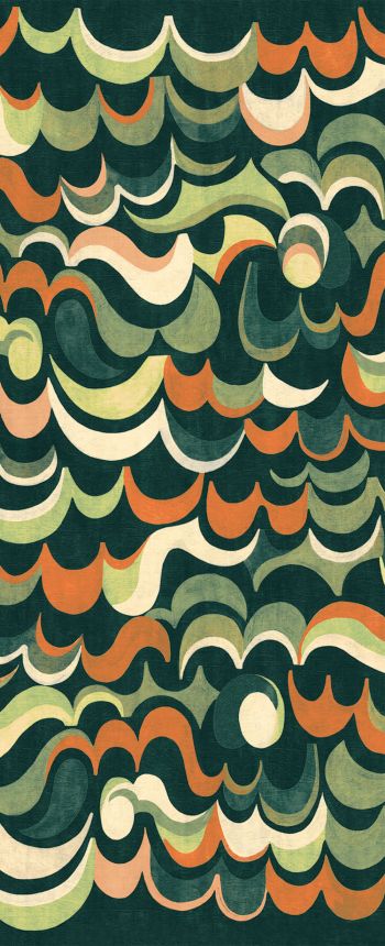 Non-woven wall mural, green, waves, DGRHA1043-300, Rhapsody, Masureel