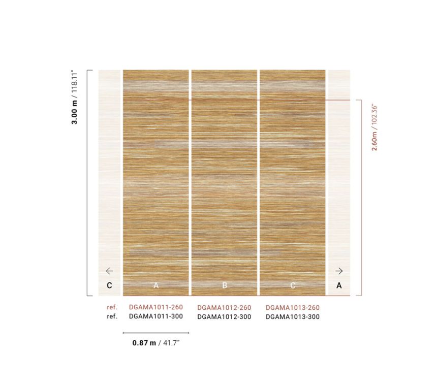 Non-woven wall mural, ochre, mat imitation, DGAMA1013-300,  Amani,  Masureel