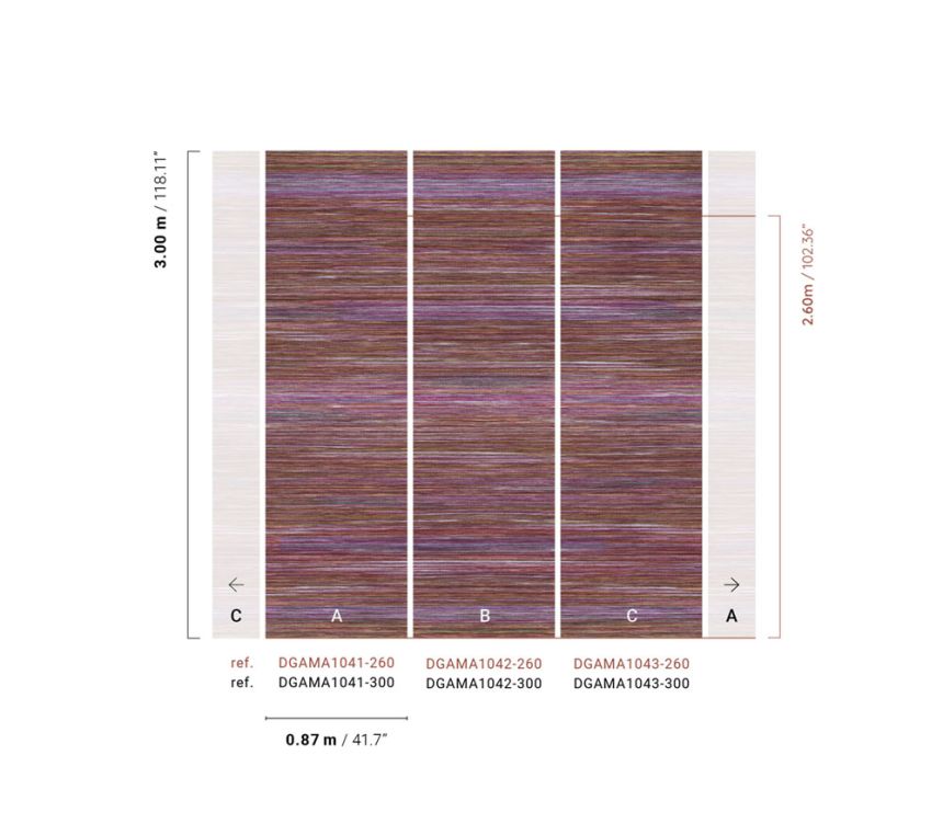 Non-woven wall mural, purple, mat imitation, DGAMA1043-300,  Amani,  Masureel